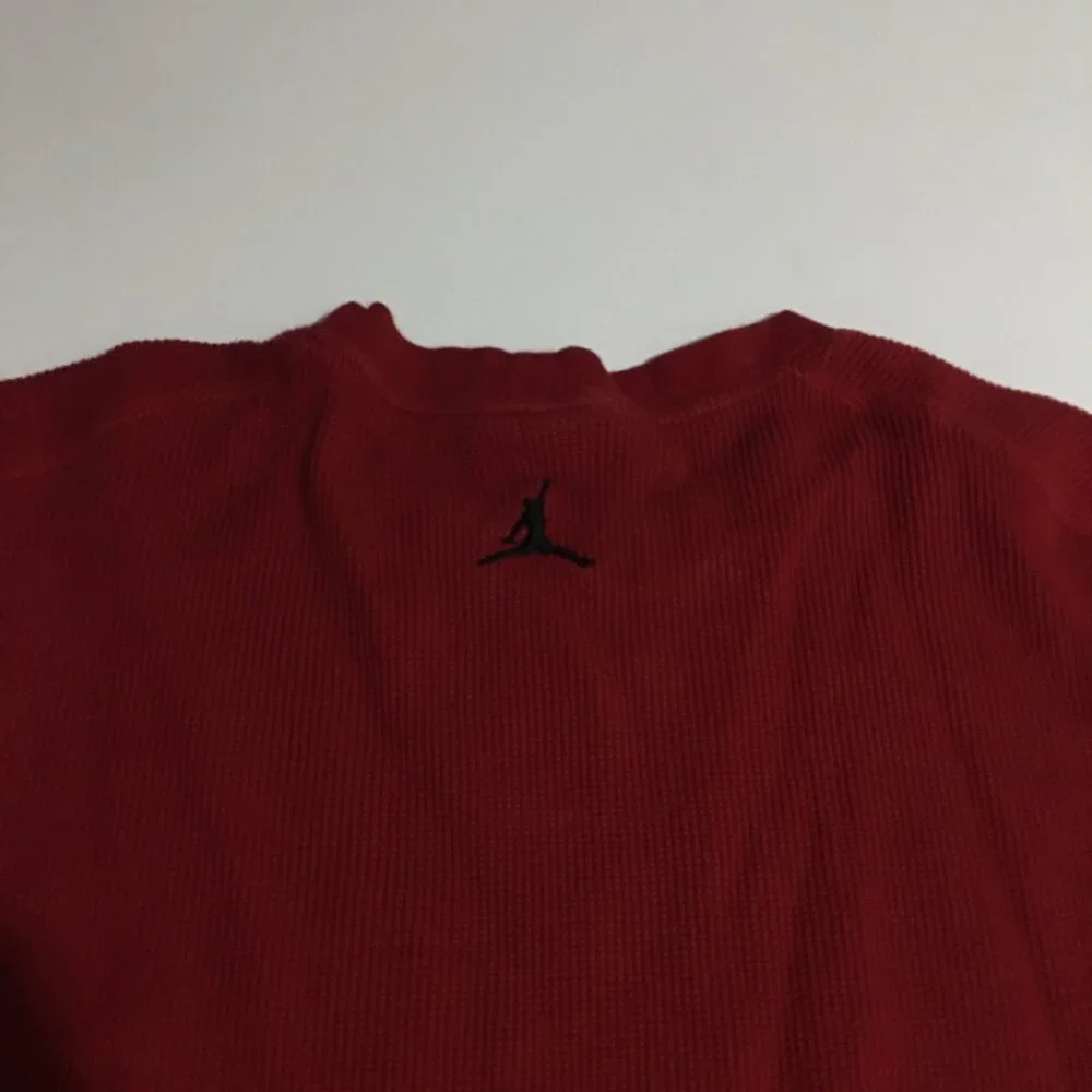 Nike Air Jordan Thermal Shirt Mens Large Red Jumpman Logo Long Sleeve
